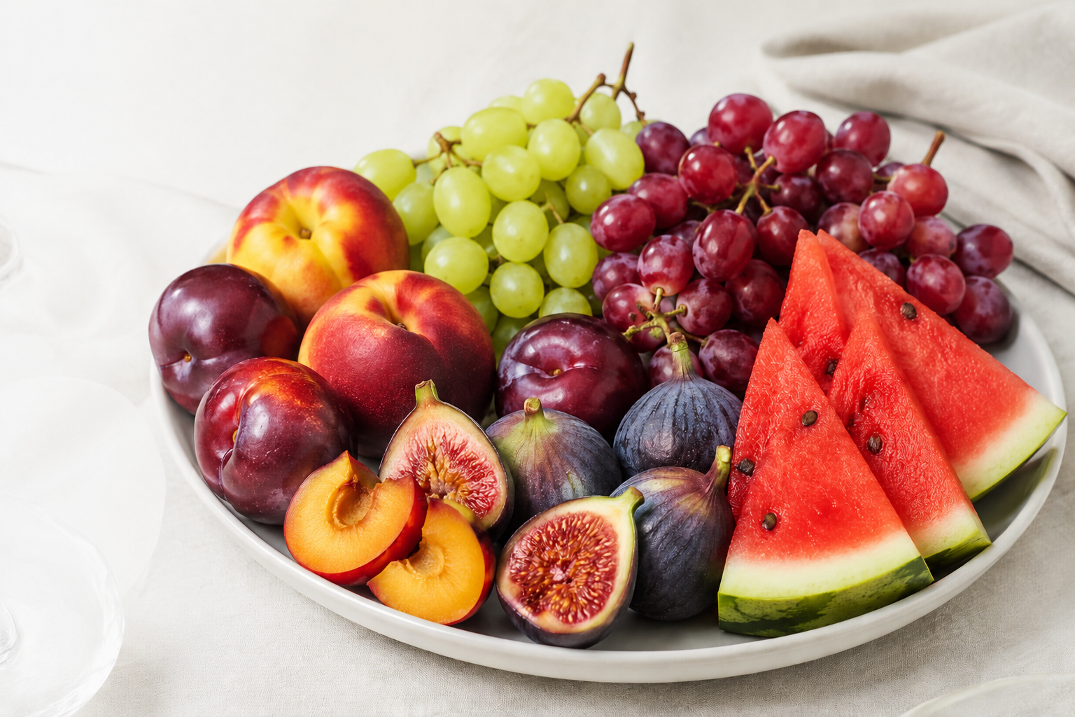 Abundant Mediterranean regional fruits platters